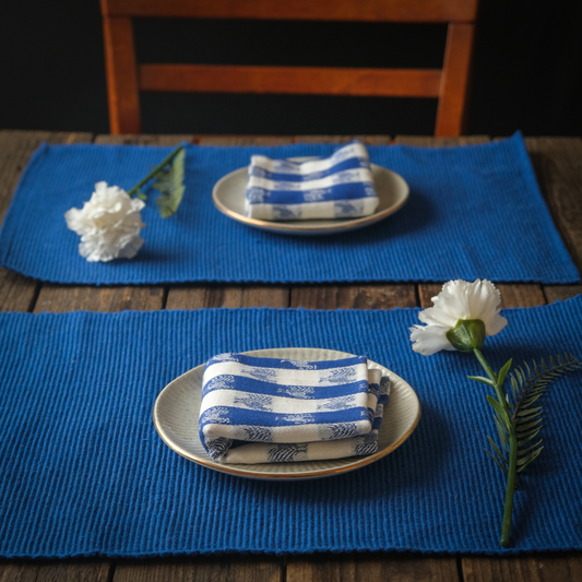 Woven Cotton Table Mat & Napkin Set