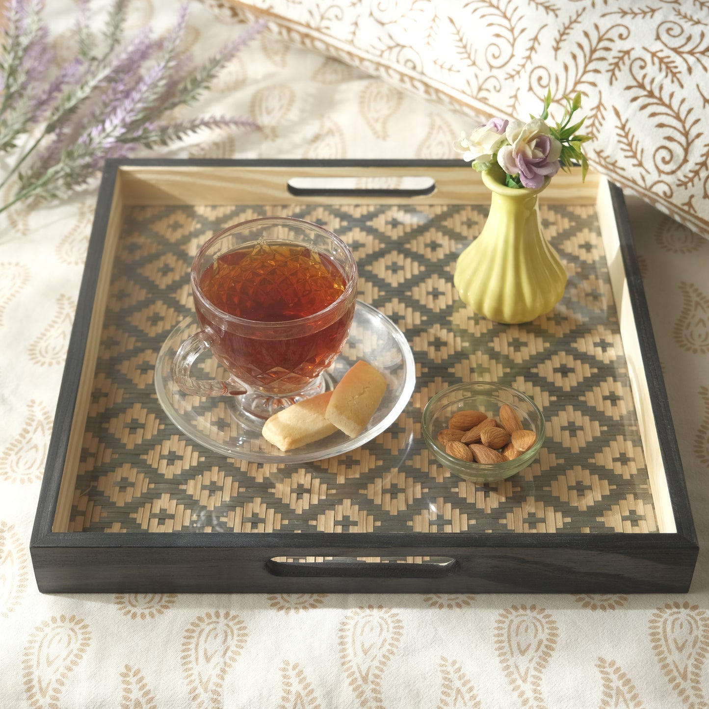 Bamboo MDF Serving Tray with Handles