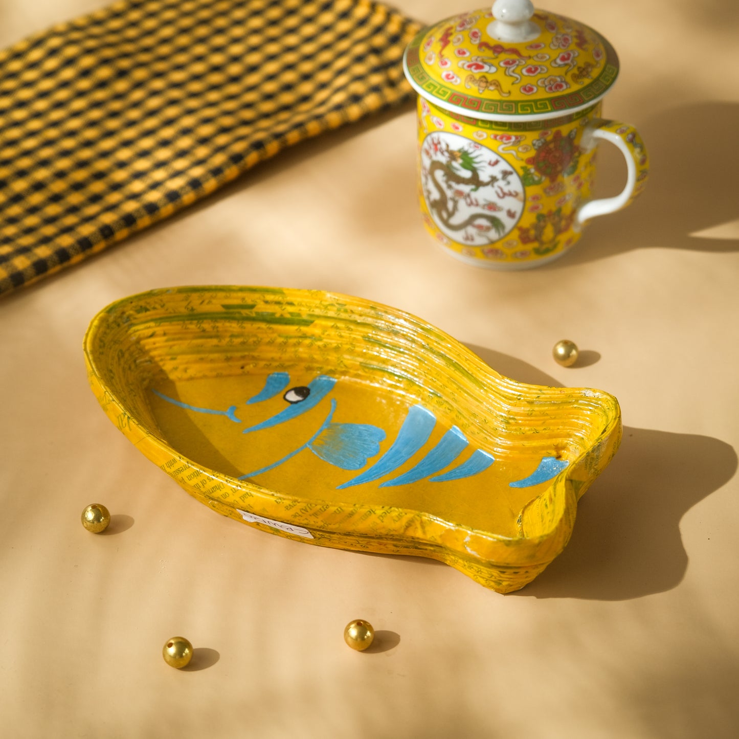 Handcrafted Fish Shape Bowl - Yellow