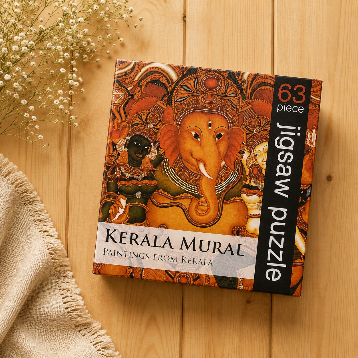 Kerala Mural Art 63-Piece Jigsaw Puzzle - Indian Heritage Art Puzzle