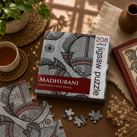 Madhubani Art 208-Piece Jigsaw Puzzle - Indian Folk Art Puzzle for Adults & Teens