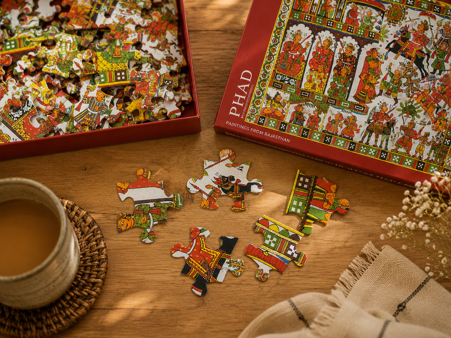 Phad Art 63-Piece Jigsaw Puzzle - Rajasthan Folk Art Educational Puzzle