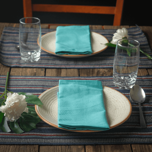 Woven Cotton Table Mat & Napkin Set