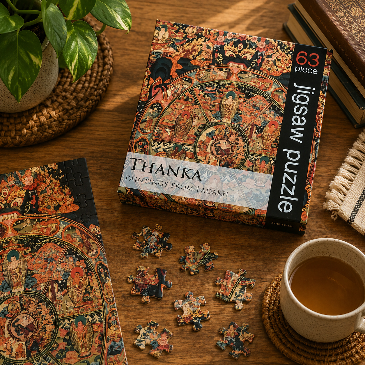 Thanka Art 63-Piece Jigsaw Puzzle - Himalayan Buddhist Art Educational Puzzle