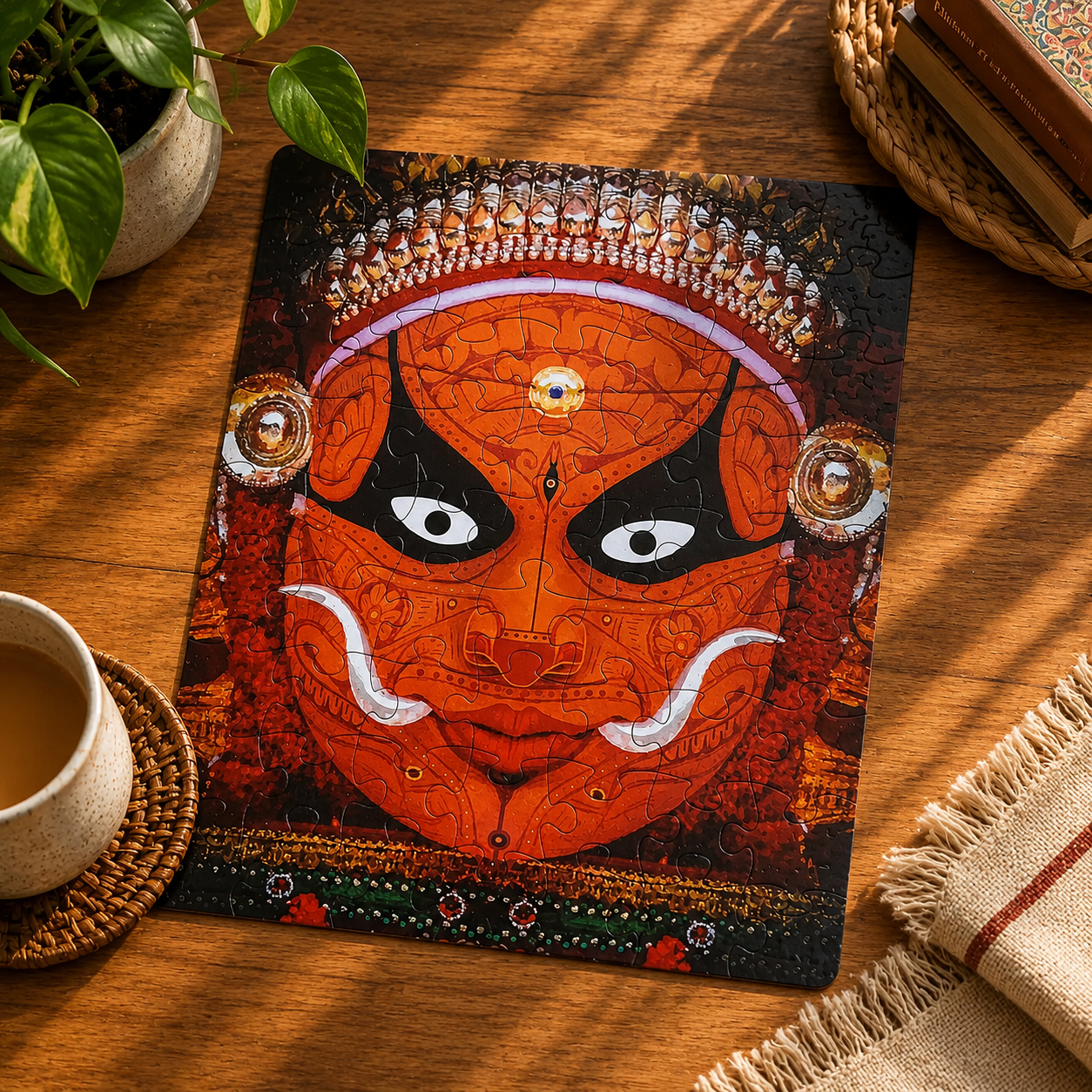 Theyyam Art 63-Piece Jigsaw Puzzle - Kerala Cultural Heritage Puzzle