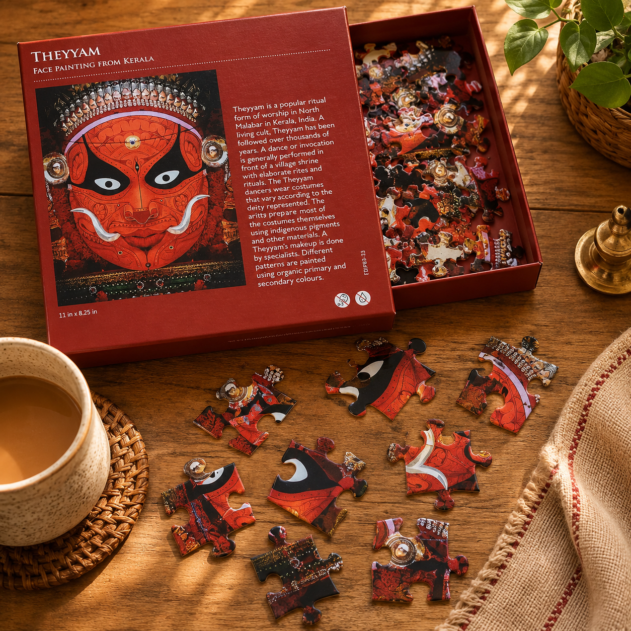 Theyyam Art 63-Piece Jigsaw Puzzle - Kerala Cultural Heritage Puzzle